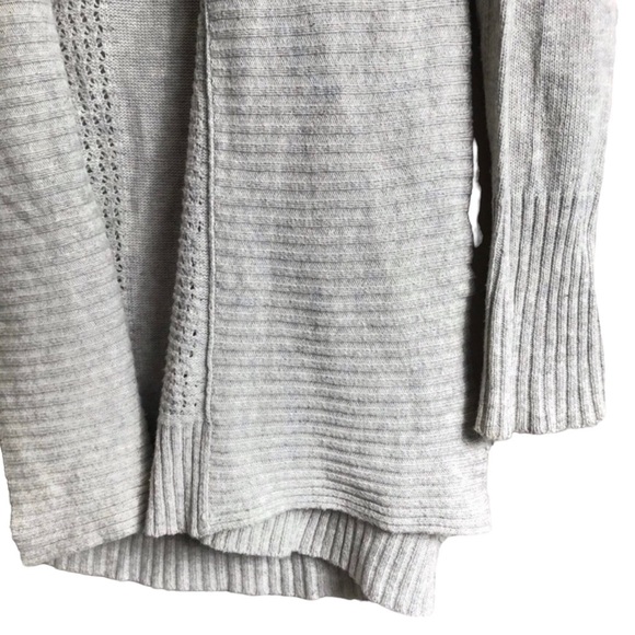 Anthropologie Moth XS Open Front Gray Oversized Sweater Cardigan Cozy Layering - Picture 3 of 5